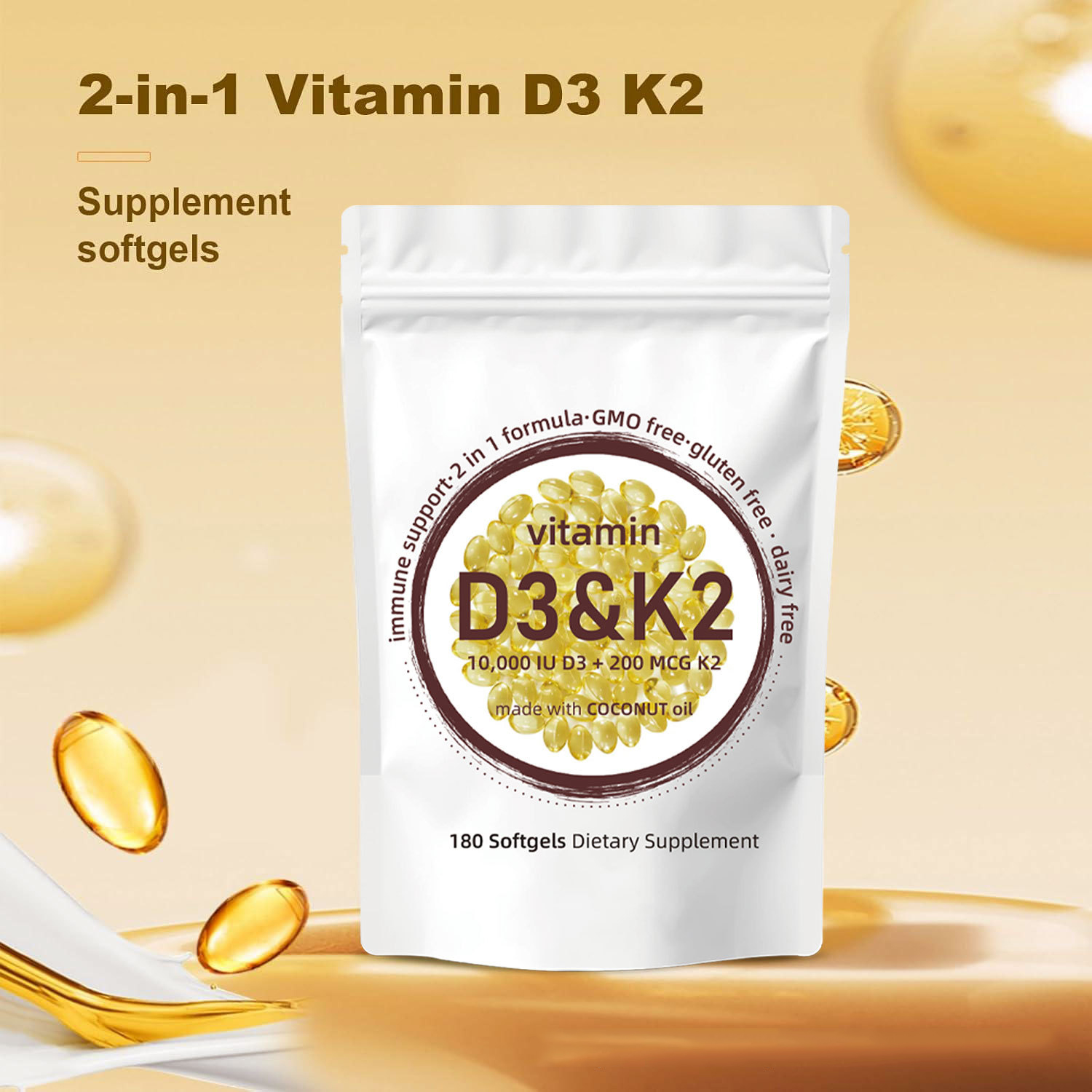 Vitamin D3 K2 Drop - Cápsulas moles de vitamina D3 K2
